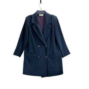 Vintage Forecaster Boston Navy Wool Peacoat Jacket Classic Preppy USA Made Sz 8